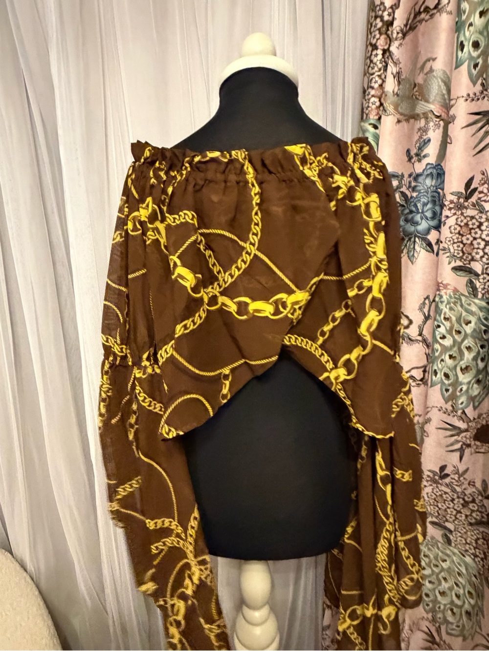 Live 4 Truth Brown Blouse with Yellow Chain Print - Picture 3 of 9